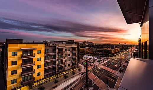 drone view of building